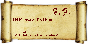 Hübner Folkus névjegykártya